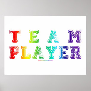 SlipperyJoe's Team Player woordt pride kleuren rai Poster