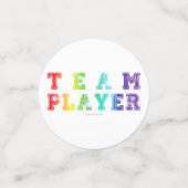 SlipperyJoe's Team Player zegt verloop regenboog c Confetti (Kleine voorkant)