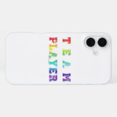 SlipperyJoe's Team Player zegt verloop regenboog c iPhone Hoesje (Achterkant horizontaal)