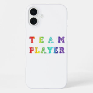 SlipperyJoe's Team Player zegt verloop regenboog c iPhone 16 Plus Hoesje