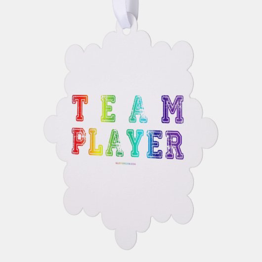 SlipperyJoe's Team Player zegt verloop regenboog c Ornament Kaart (Links)