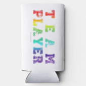 SlipperyJoe's Team Player zegt verloop regenboog c Seltzer Blikjeskoeler (Achterkant)