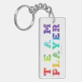 SlipperyJoe's Team Player zegt verloop regenboog c Sleutelhanger (Voorkant Links)