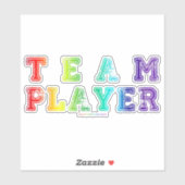 SlipperyJoe's Team Player zegt verloop regenboog c Sticker (Vel)