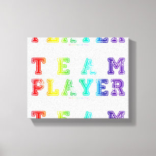 SlipperyJoe's teamspeler gevuld met gladde regenbo Canvas Afdruk