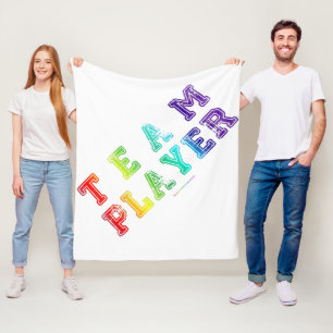 SlipperyJoe's teamspeler gevuld met gladde regenbo Fleece Deken