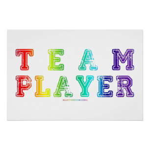 SlipperyJoe's teamspeler gevuld met gladde regenbo Perfect Poster