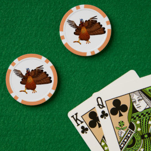 SlipperyJoe's Thanksgiving-gobbel verantwoord live Poker Chips