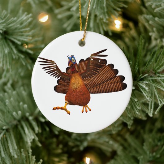 SlipperyJoe's Thanksgiving gobble responsibly live Keramisch Ornament (Boom)