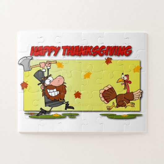 SlipperyJoe's Thanksgiving grappige laat pelgrim r Legpuzzel (Horizontaal)