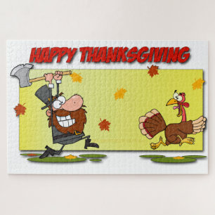 SlipperyJoe's Thanksgiving grappige laat pelgrim r Legpuzzel