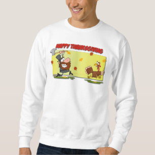 SlipperyJoe's Thanksgiving grappige laat pelgrim r Trui