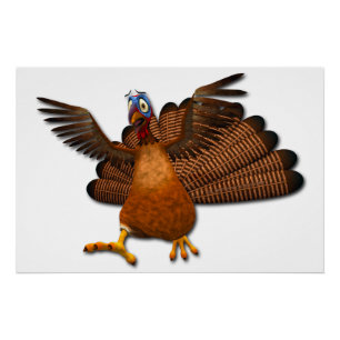 SlipperyJoe's Thanksgiving kalkoenen vleugels kleu Perfect Poster
