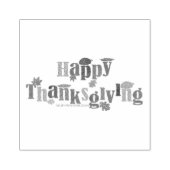 SlipperyJoe's Thanksgiving laat bruine oranje past Rubberstempel (Afrduk)