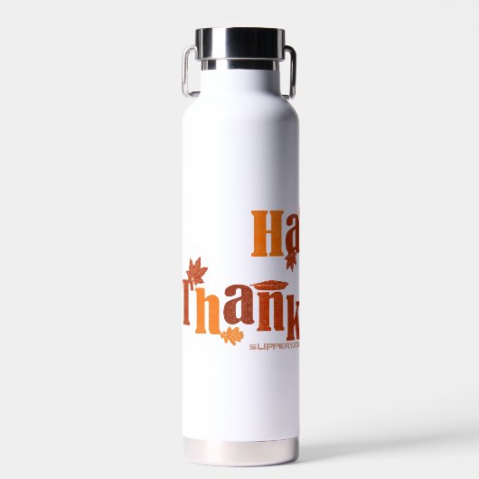 SlipperyJoe's Thanksgiving laat bruine oranje past Waterfles (Voorkant)