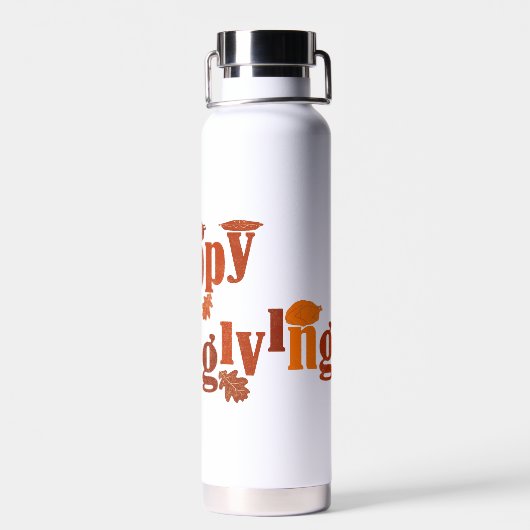 SlipperyJoe's Thanksgiving laat bruine oranje past Waterfles (Achterkant)