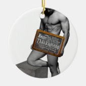 SlipperyJoe's Thanksgiving man, hete zes-pack buis Keramisch Ornament (Voorkant)