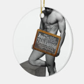 SlipperyJoe's Thanksgiving man, hete zes-pack buis Keramisch Ornament (Links)