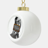 SlipperyJoe's Thanksgiving man, hete zes-pack buis Keramische Bal Ornament (Rechts)