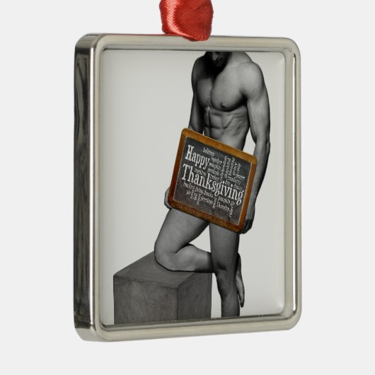 SlipperyJoe's Thanksgiving man, hete zes-pack buis Metalen Ornament (Rechts)