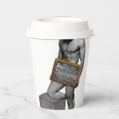 SlipperyJoe's Thanksgiving man, hete zes-pack buis Papieren Bekers (Achterkant)