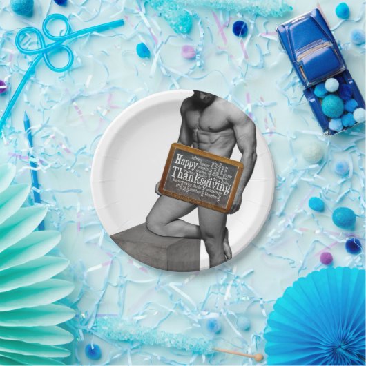 SlipperyJoe's Thanksgiving man, hete zes-pack buis Papieren Bordje (Feest)