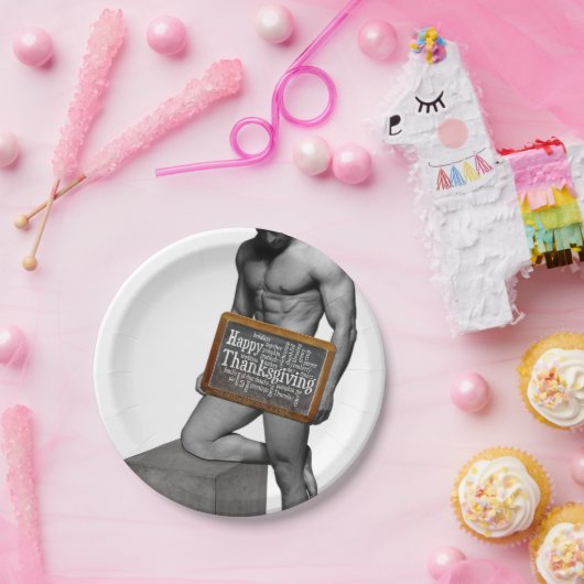 SlipperyJoe's Thanksgiving man, hete zes-pack buis Papieren Bordje (Feest)