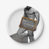 SlipperyJoe's Thanksgiving man, hete zes-pack buis Papieren Bordje (Voorkant)