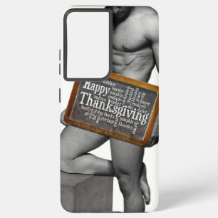 SlipperyJoe's Thanksgiving man, hete zes-pack buis Samsung Galaxy Hoesje