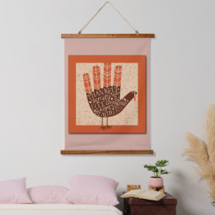 SlipperyJoe's Thanksgiving speelse kalkoen illustr Hangend Wandkleed