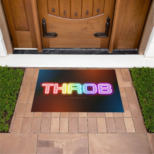SlipperyJoe's throb regenboogachtige gradiënt dik  Deurmat (Buiten)