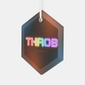 SlipperyJoe's throb regenboogachtige gradiënt dik Glas Ornament (Voorkant links)