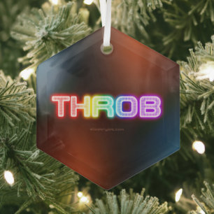 SlipperyJoe's throb regenboogachtige gradiënt dik Glas Ornament