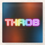 SlipperyJoe's throb regenboogachtige gradiënt dik  Glazen Onderzetter (Voorkant)