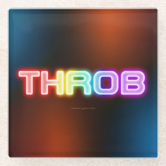 SlipperyJoe's throb regenboogachtige gradiënt dik  Glazen Onderzetter (Voorkant)