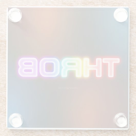 SlipperyJoe's throb regenboogachtige gradiënt dik  Glazen Onderzetter (Achterkant)