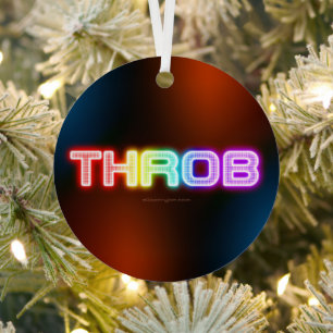 SlipperyJoe's throb regenboogachtige gradiënt dik Metalen Ornament