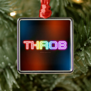 SlipperyJoe's throb regenboogachtige gradiënt dik Metalen Ornament