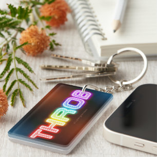 SlipperyJoe's throb regenboogachtige gradiënt dik  Sleutelhanger