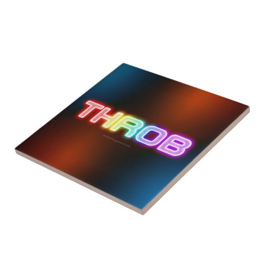 SlipperyJoe's throb regenboogachtige gradiënt dik  Tegeltje (Zijkant)