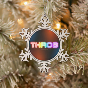SlipperyJoe's throb regenboogachtige gradiënt dik Tin Sneeuwvlok Ornament