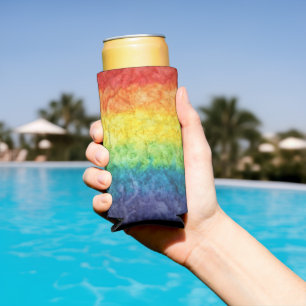 SlipperyJoe's tie-dye vlag regenboog geperst in s Seltzer Blikjeskoeler