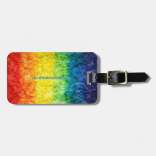SlipperyJoe's tie-dye vlag regenboog in iets organ Bagagelabel