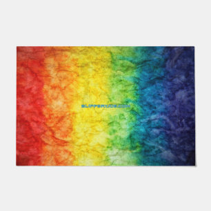SlipperyJoe's tie-dye vlag regenboog in iets organ Deurmat