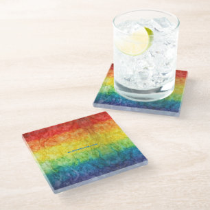 SlipperyJoe's tie-dye vlag regenboog in iets organ Glazen Onderzetter
