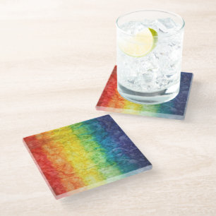 SlipperyJoe's tie-dye vlag regenboog in iets organ Glazen Onderzetter