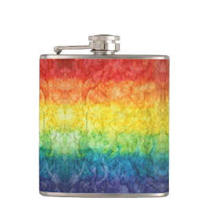 SlipperyJoe's tie-dye vlag regenboog in iets organ Heupfles