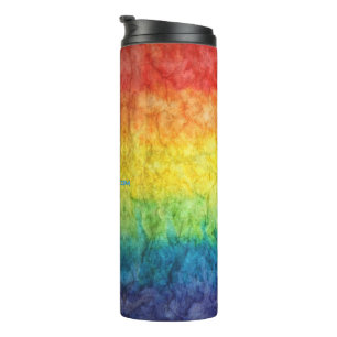 SlipperyJoe's tie-dye vlag regenboog in iets organ Thermosbeker