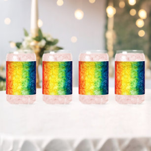SlipperyJoe's tie-dye vlag regenboog ingedrukt in Blikvorm Glas