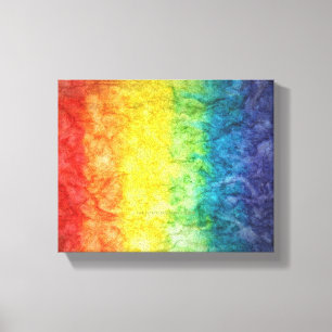 SlipperyJoe's tie-dye vlag regenboog ingedrukt in Canvas Afdruk